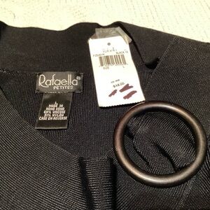 NWT Rafaella Petites Black Top Sweater $48 Brand New!